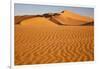 Namibia, Namib-Naukluft National Park, Sossusvlei. Scenic red dunes with wind driven patterns.-Ellen Goff-Framed Photographic Print
