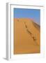 Namibia, Namib-Naukluft National Park, Sossusvlei. Tourists climbing Dune 45.-Ellen Goff-Framed Photographic Print