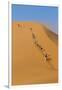 Namibia, Namib-Naukluft National Park, Sossusvlei. Tourists climbing Dune 45.-Ellen Goff-Framed Photographic Print