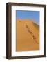 Namibia, Namib-Naukluft National Park, Sossusvlei. Tourists climbing Dune 45.-Ellen Goff-Framed Photographic Print