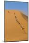 Namibia, Namib-Naukluft National Park, Sossusvlei. Tourists climbing Dune 45.-Ellen Goff-Mounted Photographic Print