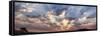 Namibia, Namib-Naukluft Park. Panoramic of God beams over desert at sunset.-Jaynes Gallery-Framed Stretched Canvas