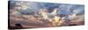 Namibia, Namib-Naukluft Park. Panoramic of God beams over desert at sunset.-Jaynes Gallery-Stretched Canvas