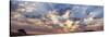 Namibia, Namib-Naukluft Park. Panoramic of God beams over desert at sunset.-Jaynes Gallery-Stretched Canvas