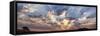 Namibia, Namib-Naukluft Park. Panoramic of God beams over desert at sunset.-Jaynes Gallery-Framed Stretched Canvas