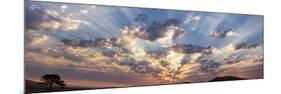 Namibia, Namib-Naukluft Park. Panoramic of God beams over desert at sunset.-Jaynes Gallery-Mounted Photographic Print