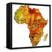 Namibia on Actual Map of Africa-michal812-Framed Stretched Canvas