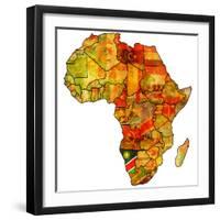 Namibia on Actual Map of Africa-michal812-Framed Premium Giclee Print