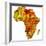 Namibia on Actual Map of Africa-michal812-Framed Premium Giclee Print