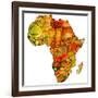 Namibia on Actual Map of Africa-michal812-Framed Art Print