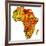 Namibia on Actual Map of Africa-michal812-Framed Art Print