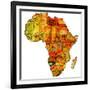 Namibia on Actual Map of Africa-michal812-Framed Art Print