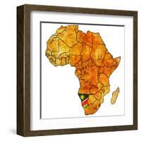 Namibia on Actual Map of Africa-michal812-Framed Art Print