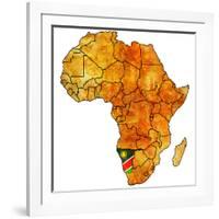 Namibia on Actual Map of Africa-michal812-Framed Art Print