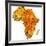 Namibia on Actual Map of Africa-michal812-Framed Art Print