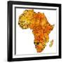 Namibia on Actual Map of Africa-michal812-Framed Art Print