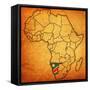 Namibia on Actual Map of Africa-michal812-Framed Stretched Canvas