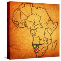 Namibia on Actual Map of Africa-michal812-Stretched Canvas