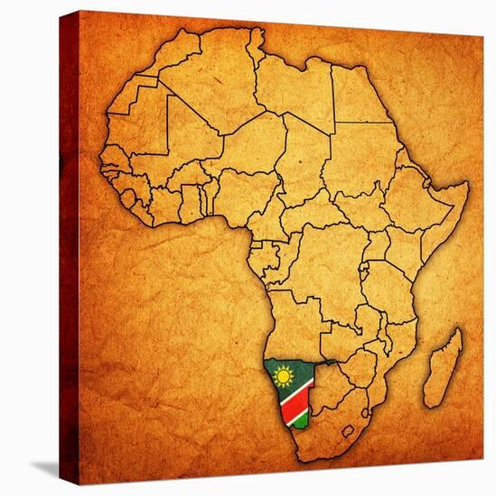 Namibia on Actual Map of Africa-michal812-Stretched Canvas