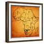 Namibia on Actual Map of Africa-michal812-Framed Art Print