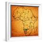 Namibia on Actual Map of Africa-michal812-Framed Art Print