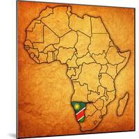 Namibia on Actual Map of Africa-michal812-Mounted Art Print