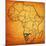 Namibia on Actual Map of Africa-michal812-Mounted Art Print