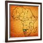 Namibia on Actual Map of Africa-michal812-Framed Art Print