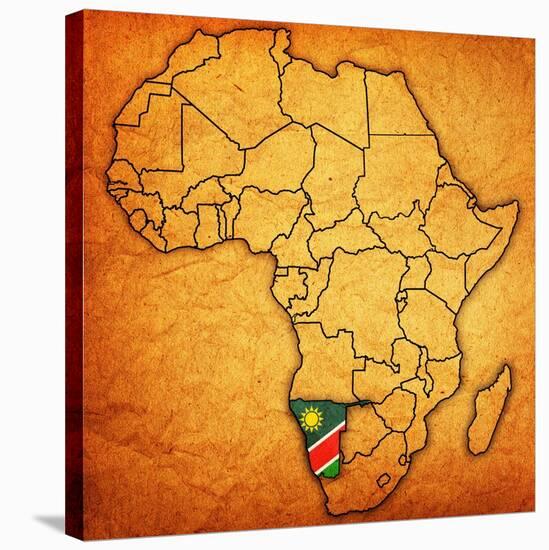 Namibia on Actual Map of Africa-michal812-Stretched Canvas