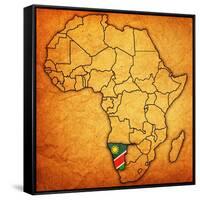 Namibia on Actual Map of Africa-michal812-Framed Stretched Canvas