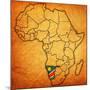 Namibia on Actual Map of Africa-michal812-Mounted Art Print