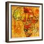 Namibia on Actual Map of Africa-michal812-Framed Art Print