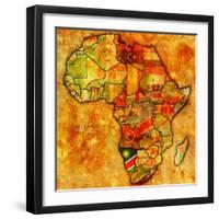 Namibia on Actual Map of Africa-michal812-Framed Art Print