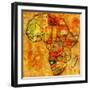 Namibia on Actual Map of Africa-michal812-Framed Art Print