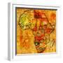 Namibia on Actual Map of Africa-michal812-Framed Art Print