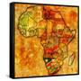 Namibia on Actual Map of Africa-michal812-Framed Stretched Canvas