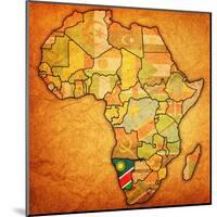 Namibia on Actual Map of Africa-michal812-Mounted Art Print