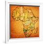 Namibia on Actual Map of Africa-michal812-Framed Art Print