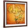 Namibia on Actual Map of Africa-michal812-Framed Art Print