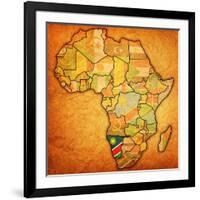 Namibia on Actual Map of Africa-michal812-Framed Art Print