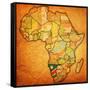 Namibia on Actual Map of Africa-michal812-Framed Stretched Canvas