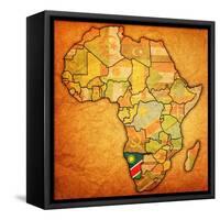 Namibia on Actual Map of Africa-michal812-Framed Stretched Canvas