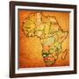 Namibia on Actual Map of Africa-michal812-Framed Art Print