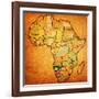 Namibia on Actual Map of Africa-michal812-Framed Art Print