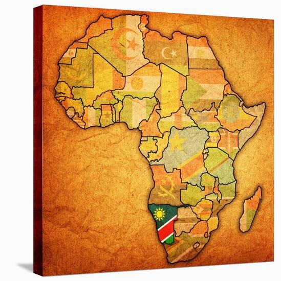 Namibia on Actual Map of Africa-michal812-Stretched Canvas