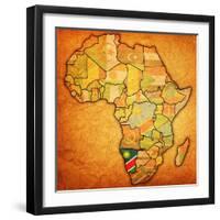 Namibia on Actual Map of Africa-michal812-Framed Art Print