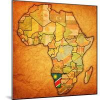 Namibia on Actual Map of Africa-michal812-Mounted Art Print