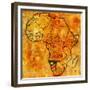 Namibia on Actual Map of Africa-michal812-Framed Premium Giclee Print