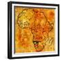 Namibia on Actual Map of Africa-michal812-Framed Premium Giclee Print