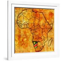 Namibia on Actual Map of Africa-michal812-Framed Art Print